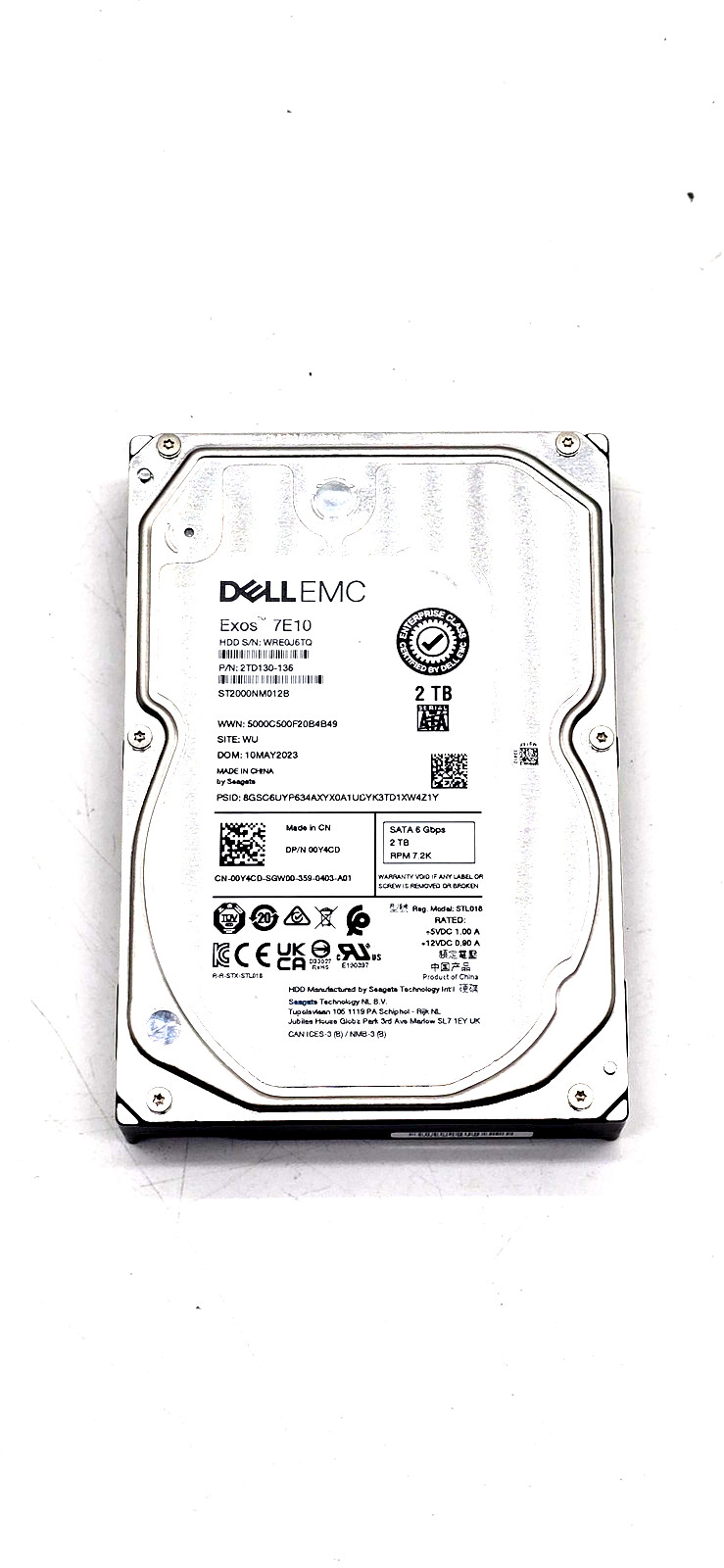 Dell Seagate Exos 7E10 2TB 3.5 SATA 6Gbps 7.2K HDD ST2000NM012B 00Y4CD Tested