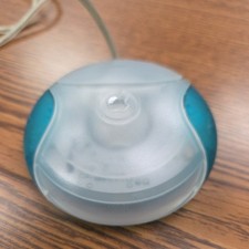 Vintage Apple Wired USB Mouse M4848 - Teal Hockey Puck/Round  *Tested works picture