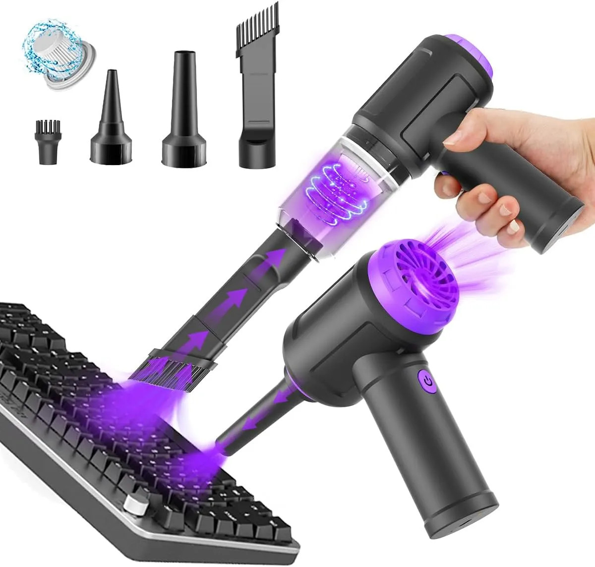 14500Pa Cordless Computer Vacuum Cleaner And 110000RPM Compressed Air Duster...
