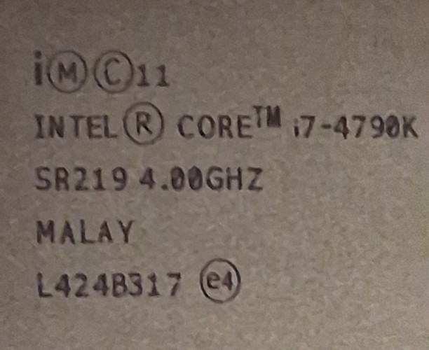 Intel core i7-4790K CPU