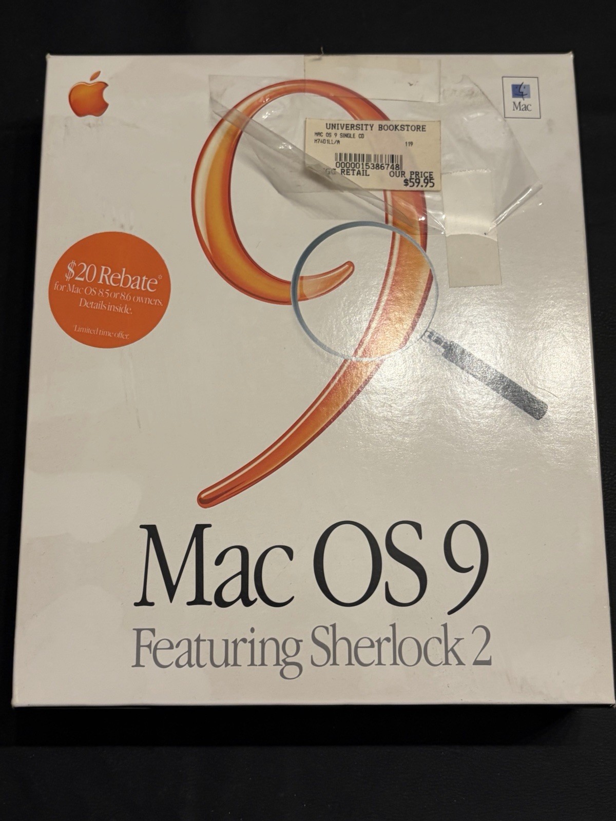 Vintage Apple Mac OS 9 Retail Box 1999 Sherlock 2 Original CD Manuals Vintage Apple Mac OS 9 Retail Box 1999 Sherlock 2 Original CD Manuals