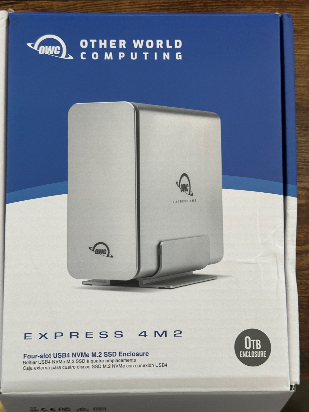 OWC Express 4M2 USB4 40Gb/s 4-Slot NVMe M.2 SSD RAID Enclosure w/ Cable OWC Express 4M2 USB4 40Gb/s 4-Slot NVMe M.2 SSD RAID Enclosure w/ Cable