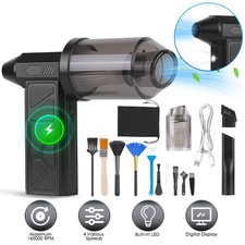 160000RPM Portable Air Duster Vacuum Cleaner Cordless Air Blower w/ Light Tool picture