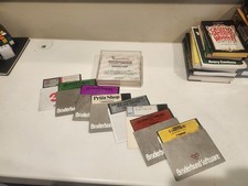 Vintage Apple II 5.25 Floppy Disk Lot Broderbund Print Shop Egghead Rainbow Case picture