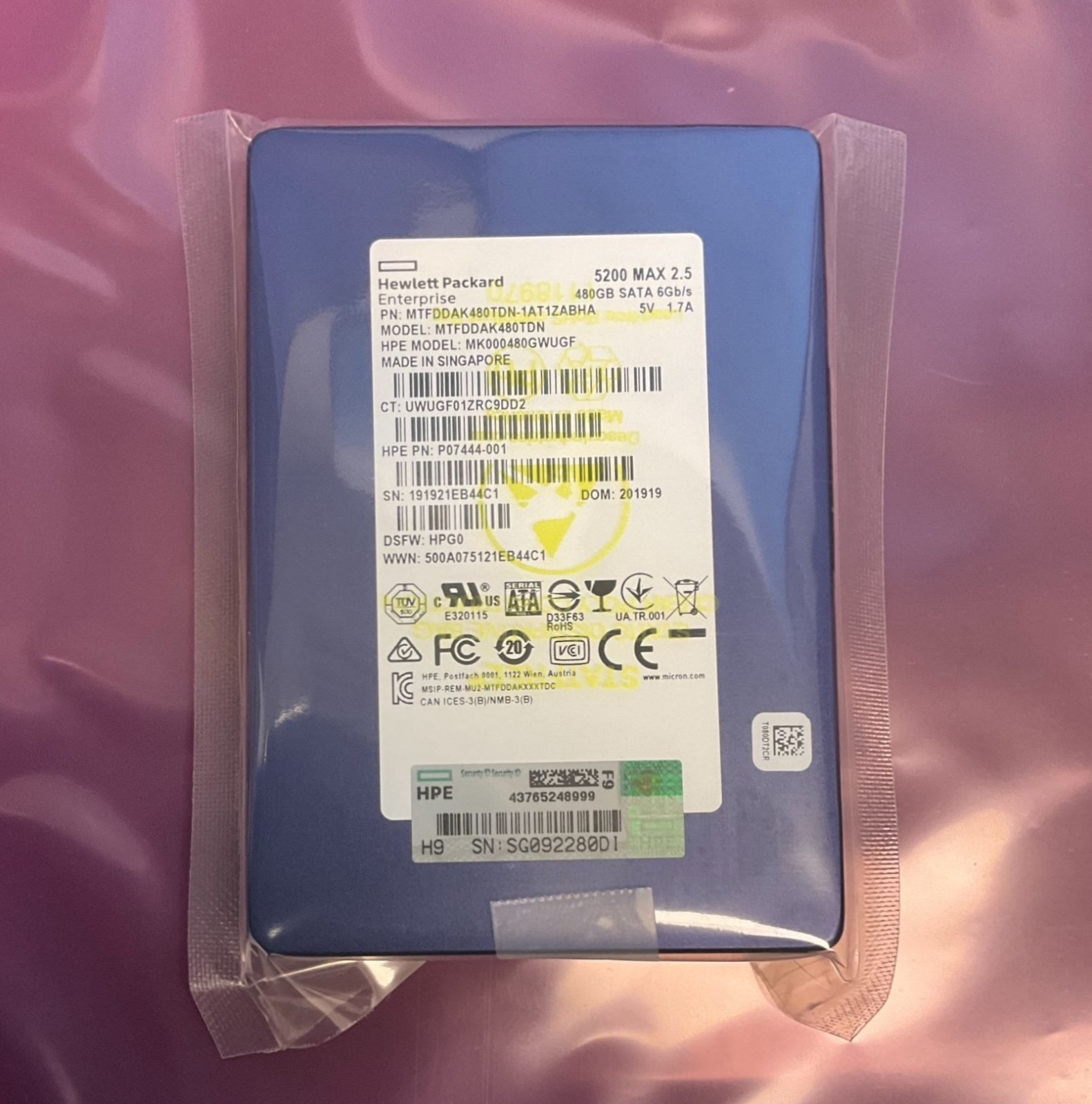 Micron 5200 MAX 480GB Enterprise/DC 2.5
