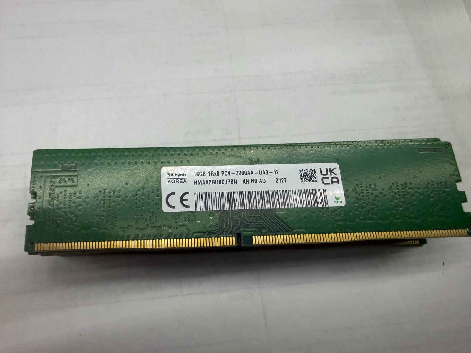 LOT OF 10 SK Hynix 16GB DDR4-3200 PC4-3200AA Desktop RAM HMAA2GU6CJR8N UDIMM