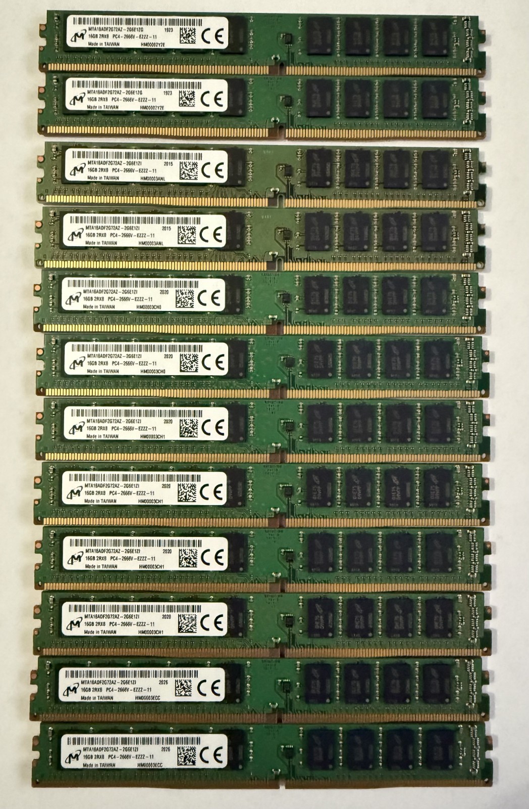 Lot of 12- Micron 16GB MTA18ADF2G72AZ-2G6E1 ECC UDIMM RAM PC4-2666V-EZZZ-11 DDR4 Lot of 12- Micron 16GB MTA18ADF2G72AZ-2G6E1 ECC UDIMM RAM PC4-2666V-EZZZ-11 DDR4