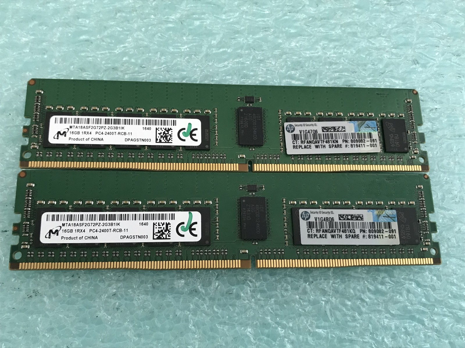 Micron 32GB(2 x 16GB) MTA18ASF2G72PZ-2G3B1IK PC4-2400T ECC DDR4 RAM - R1071A Micron 32GB(2 x 16GB) MTA18ASF2G72PZ-2G3B1IK PC4-2400T ECC DDR4 RAM - R1071A