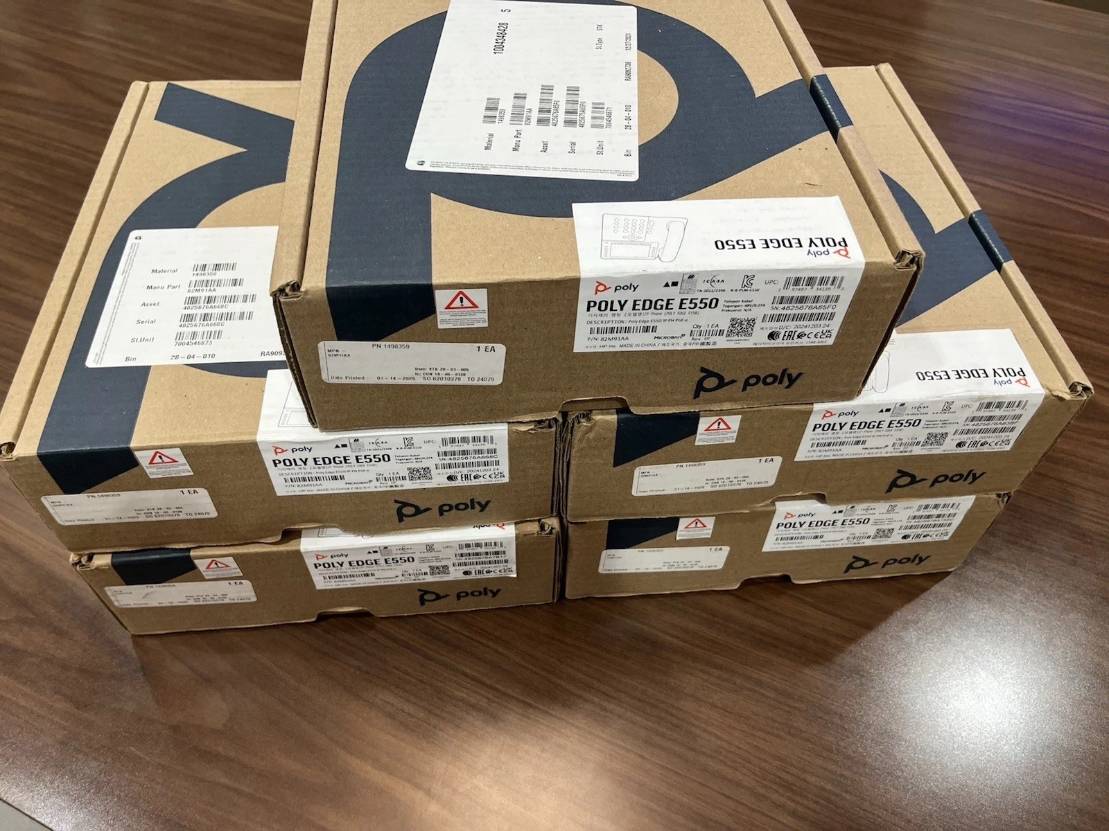 Lot Of 5 Poly Edge E550 82M91AA IP Desktop Phone PoE New In Box Lot Of 5 Poly Edge E550 82M91AA IP Desktop Phone PoE New In Box