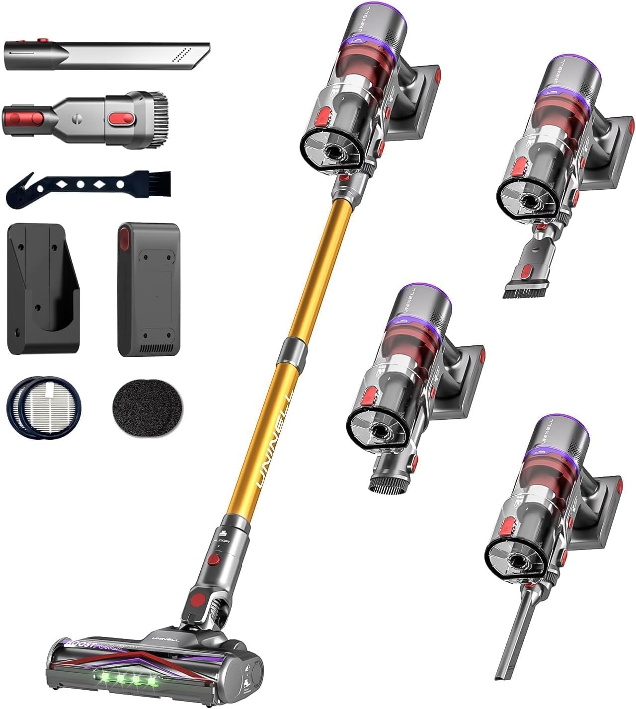 UNINELL HOME Cordless Vacuum 50000Pa 580W 70Min Self-Standing Pet Hair LED UNINELL HOME Cordless Vacuum 50000Pa 580W 70Min Self-Standing Pet Hair LED
