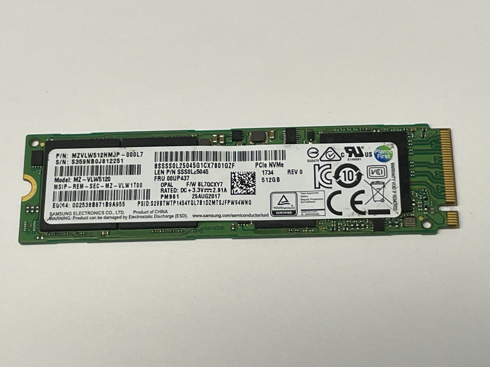 Samsung 512GB PCIe NVMe m.2 SSD Solid State Drive MZVLW512HMJP-000L7 MZ-VLB5120 Samsung 512GB PCIe NVMe m.2 SSD Solid State Drive MZVLW512HMJP-000L7 MZ-VLB5120