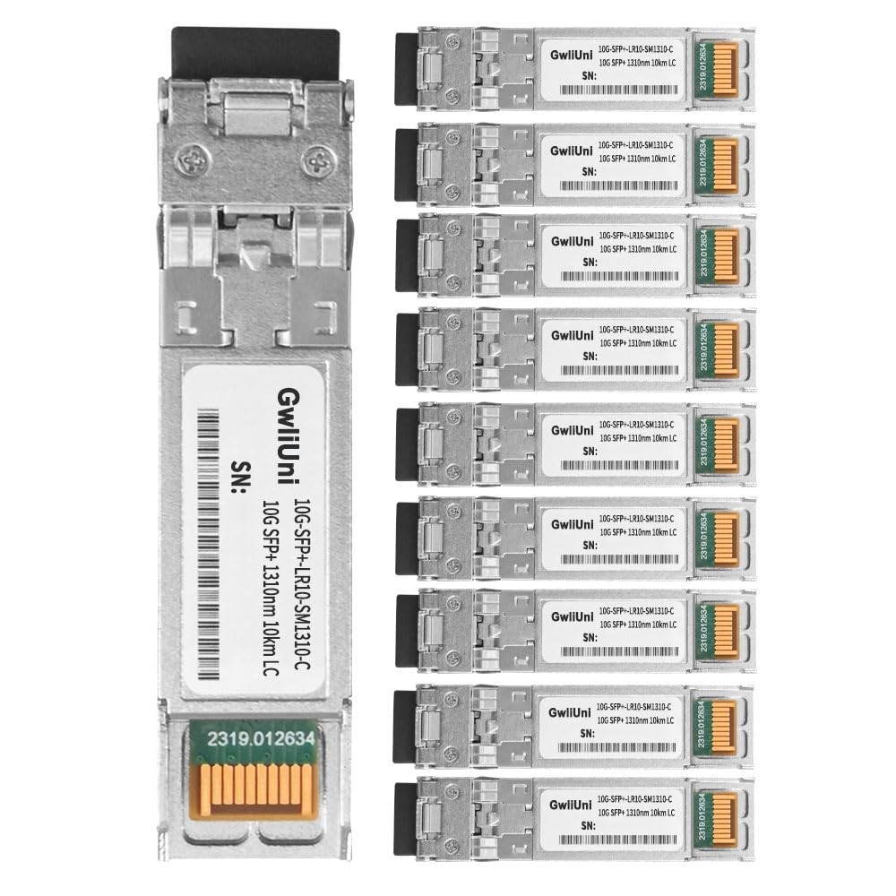 10 Pack 10G SFP+ LR Single Mode Fiber Transceiver 1310nm 10km LC Duplex Module 10 Pack 10G SFP+ LR Single Mode Fiber Transceiver 1310nm 10km LC Duplex Module