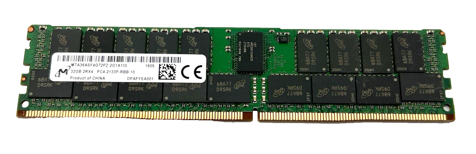 32GB Micron MTA36ASF4G72PZ-2G1A1IG DDR4 Server Memory RAM, 2Rx4 PC4-2133P