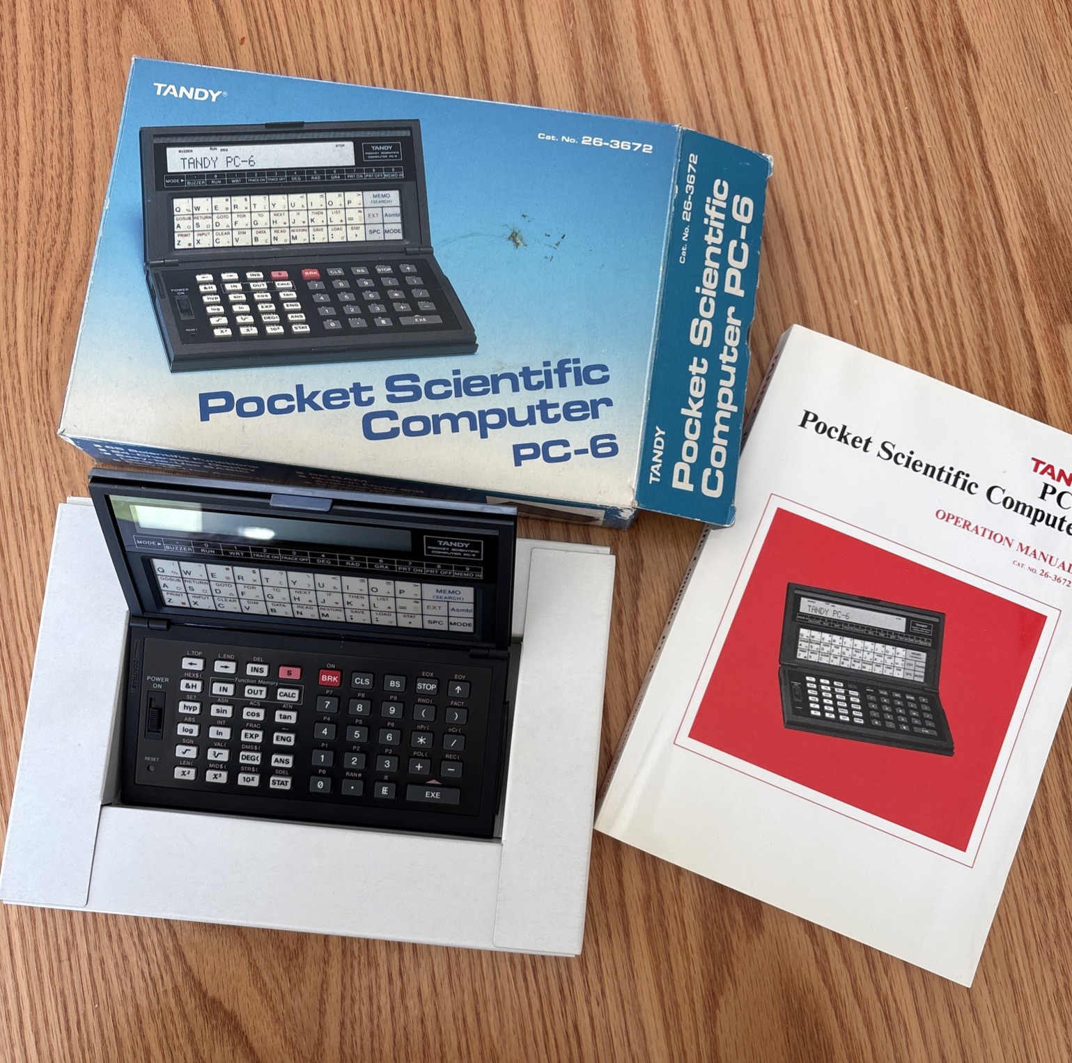 Tandy PC-6 Pocket Scientific Computer with Manual & Box Vintage Rare 26-3672