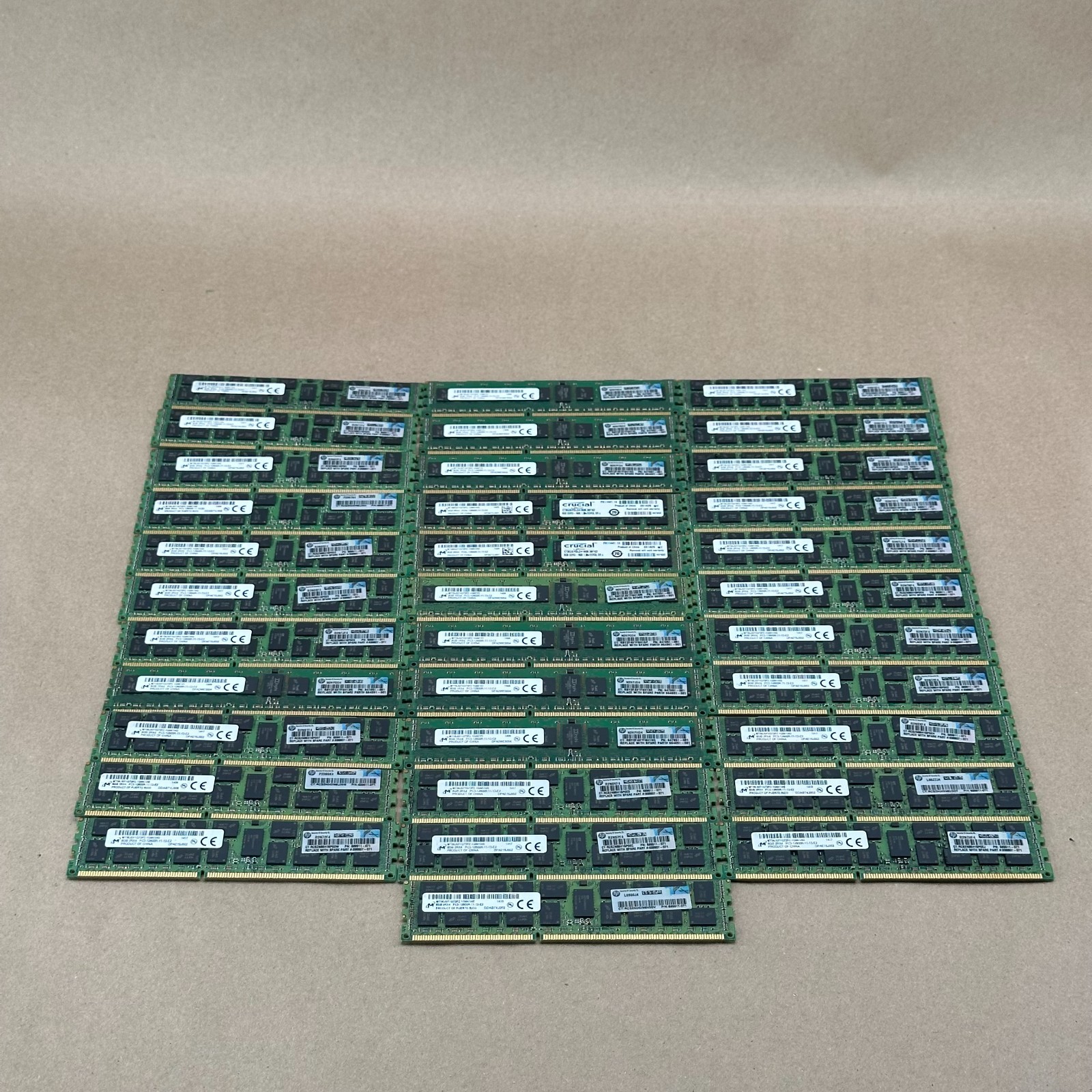 Lot of 34 Micron Crucial 8GB DDR3-1600 ECC REG Server RAM 272GB Mixed PC3 HP Lot of 34 Micron Crucial 8GB DDR3-1600 ECC REG Server RAM 272GB Mixed PC3 HP
