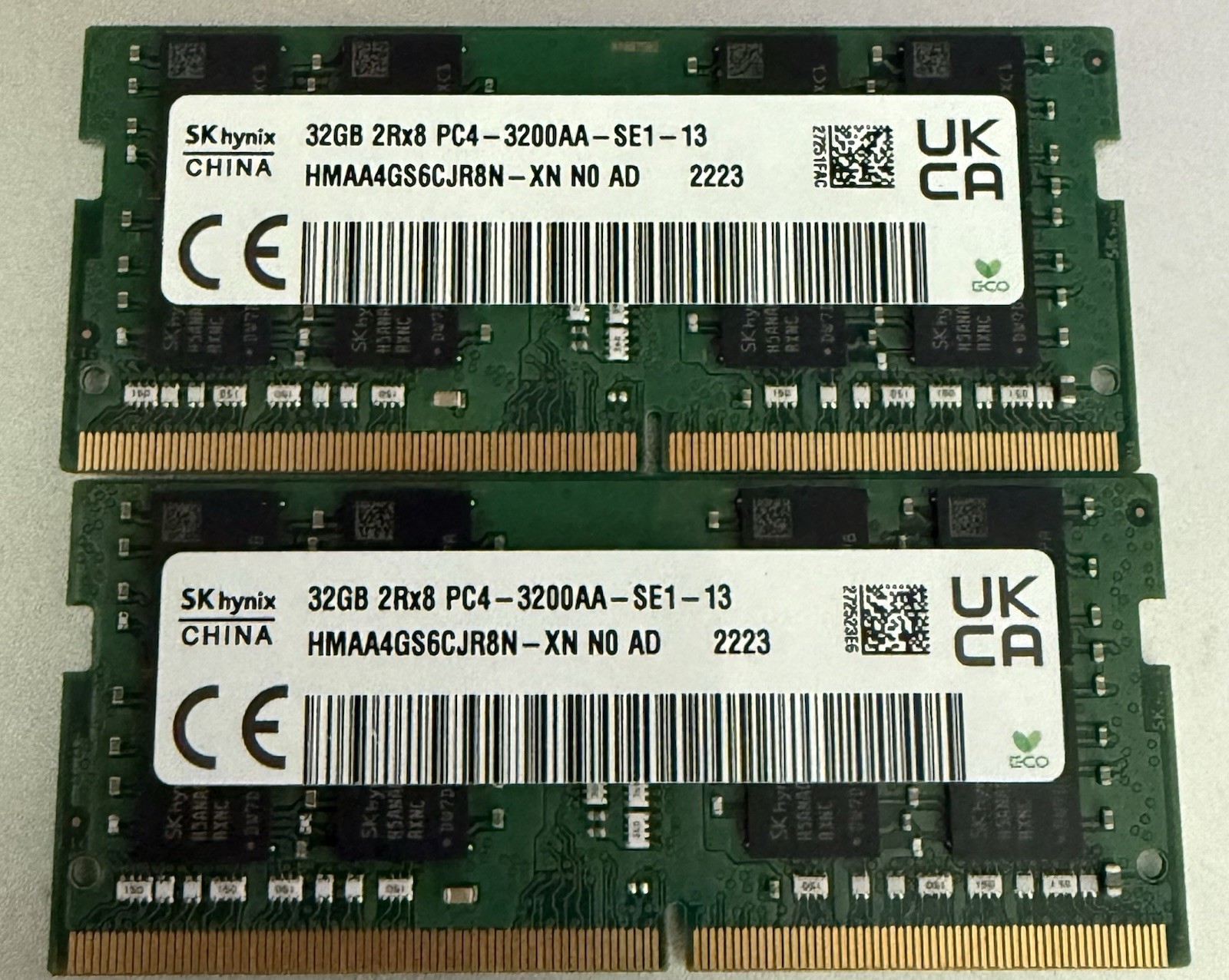 32GB 2Rx8 PC4 - 3200AA - SE1-13 (x2) 64GB - Laptop Memory