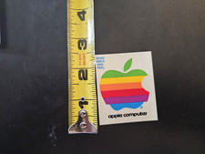 Vintage Apple Computer Rainbow Logo Sticker Decal Lot of 5 Retro 80s 90s Tech picture