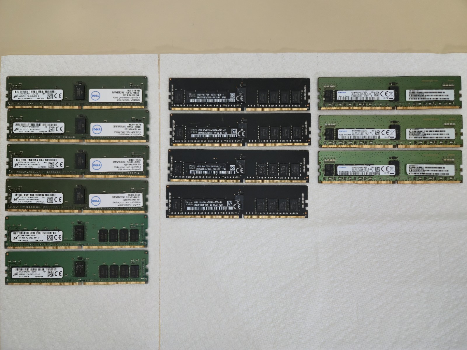 Lot of 13 Various 16GB 2666 Server RAM. For Parts.  May have damage, not tested.