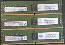 Lot of 3 | Micron MTA18ASF2G72PZ-3G2R1VI 16GB DDR4-3200 ECC RDIMM Cisco RC2-12 picture