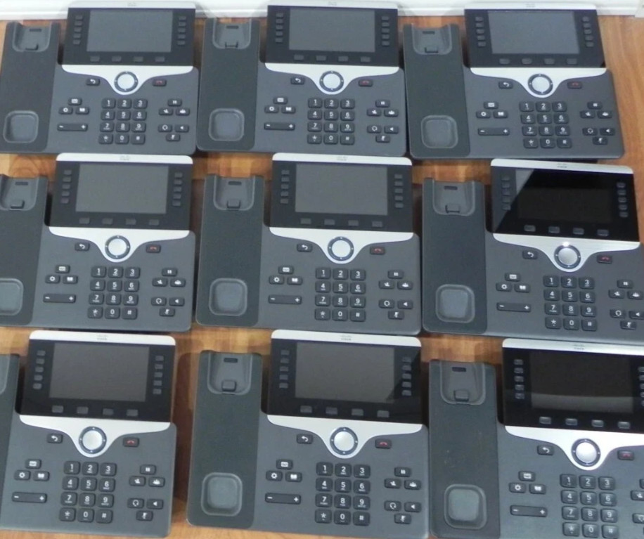 Lot of 10 Cisco CP-8841-K9 IP VoIP Phones w/ Handsets & Stands