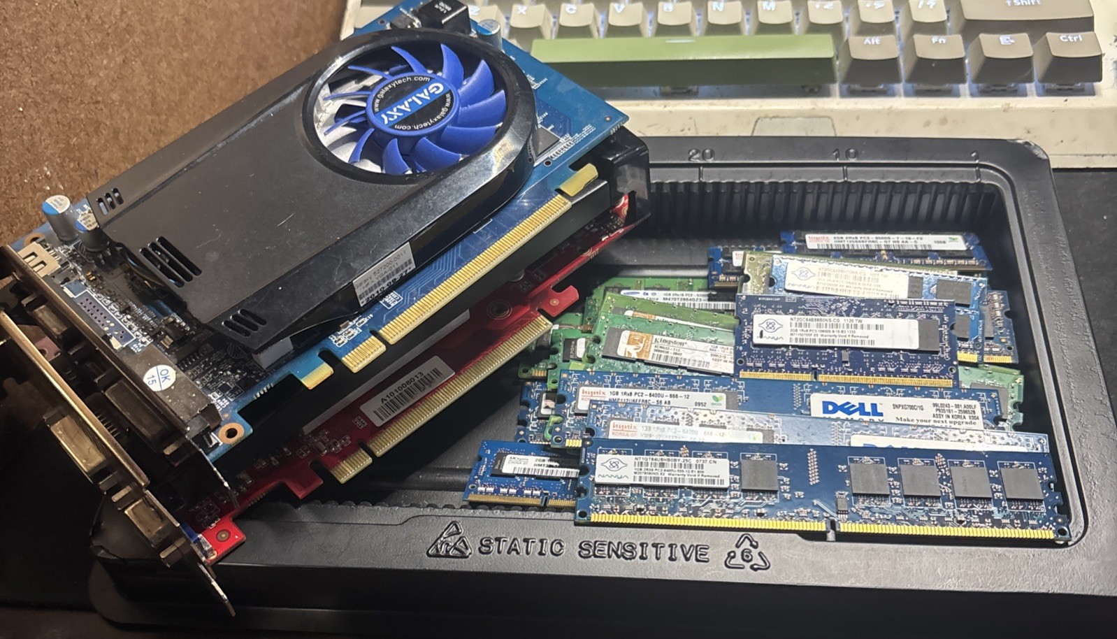 PC Parts Lot Vintage DDR2/DDR3 RAM And GPUs Untested
