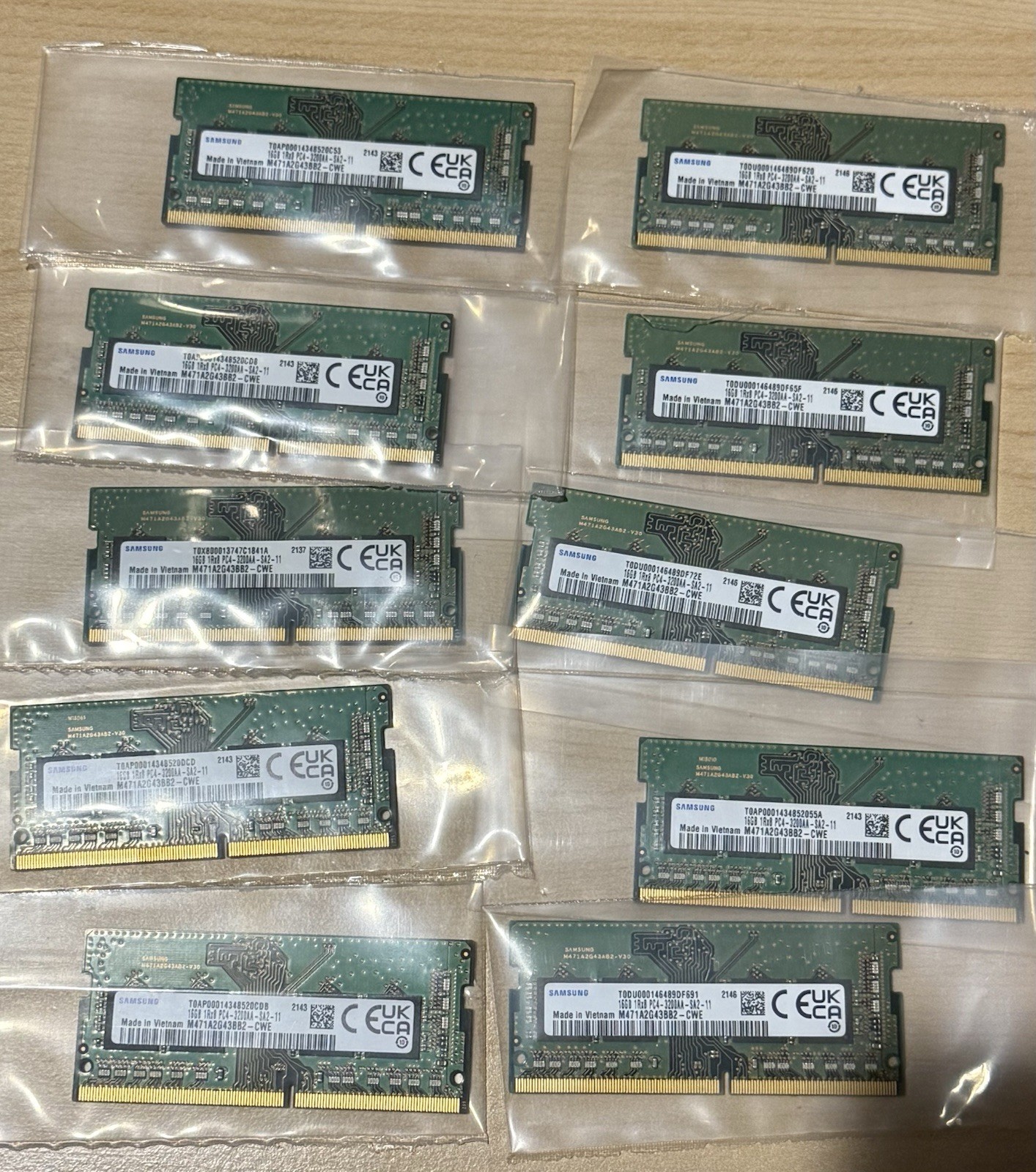Lot of 10 16GB Samsung Ram Lot of 10 16GB Samsung Ram
