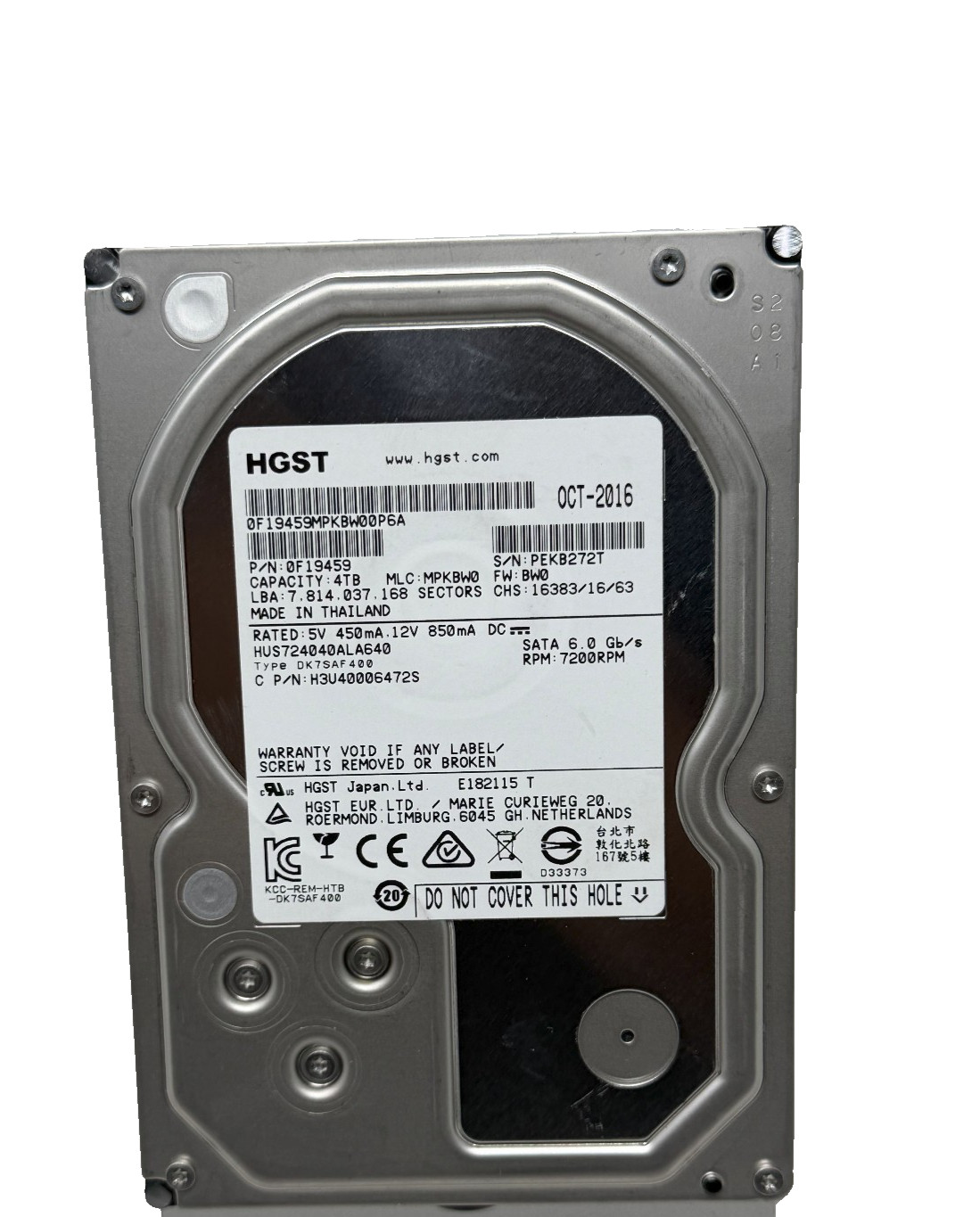 HGST HUS724040ALA640 4TB 7200 RPM SATA 3.5