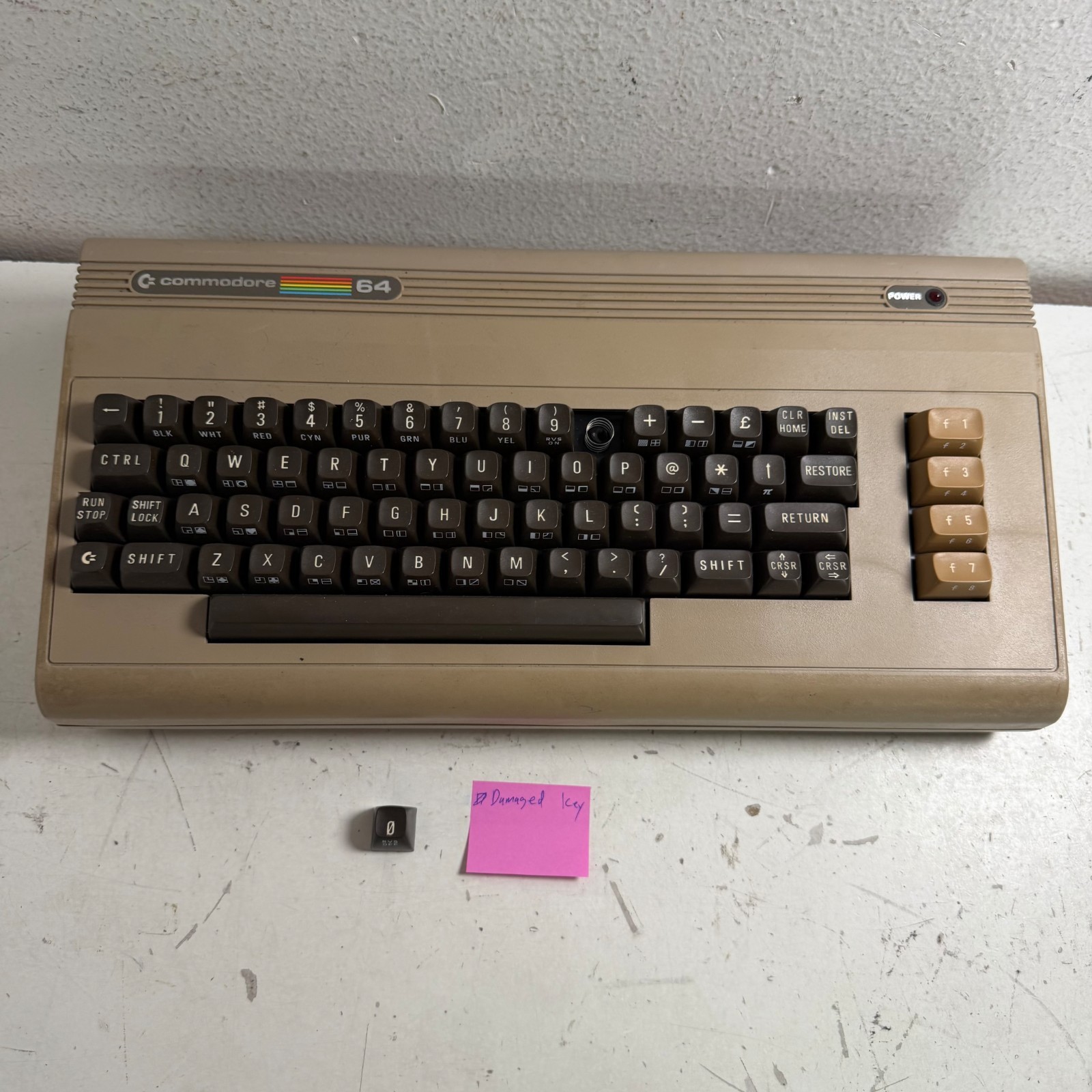 Vintage Commodore 64 Brown Wired Compact QWERTY Desktop 8-bit Home Computer