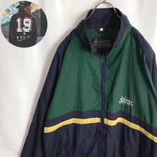 Vintage European Nylon Jacket With One-Point Embroidery And Color Block Design, picture
