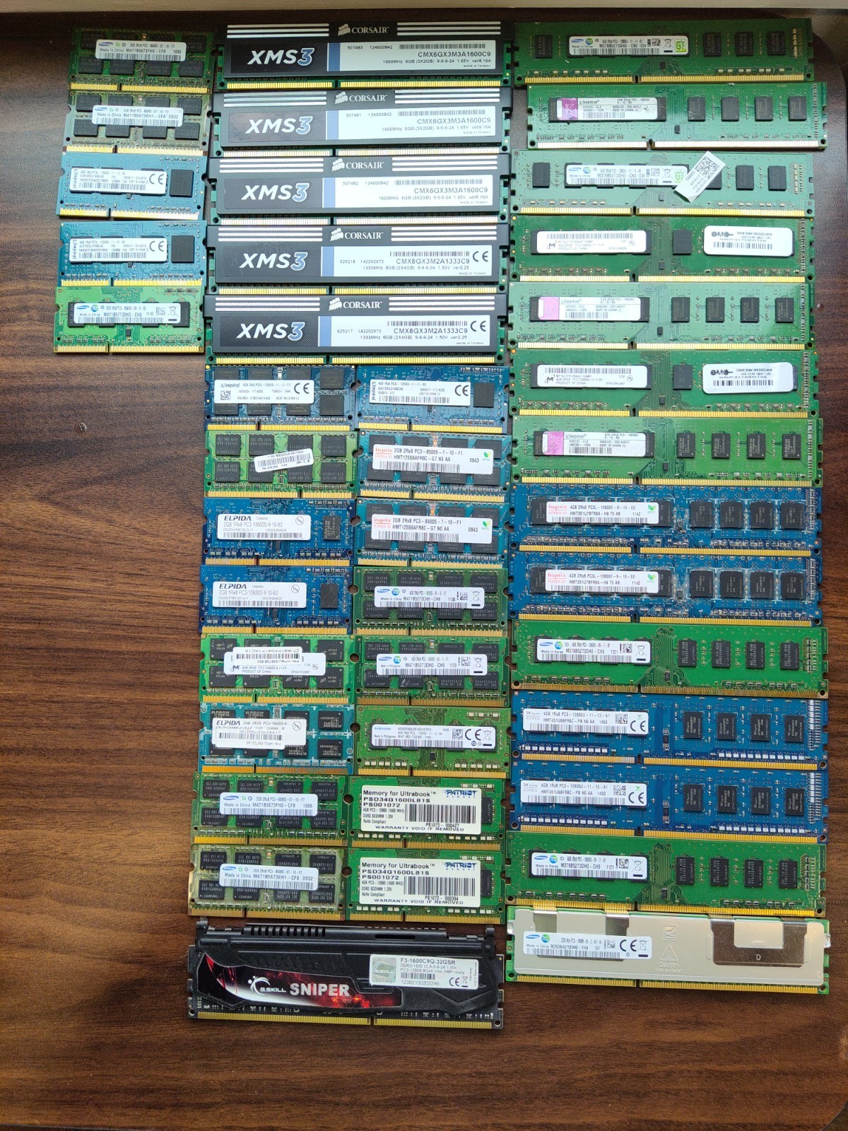 Lot of 43 DDR3 RAM Stick Modules Mixed Desktop & Laptop Memory Untested As-Is