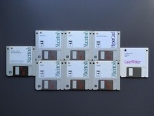 Vintage Software - Apple Macintosh System 7 & Laser Writer Floppy Disks Classic  picture