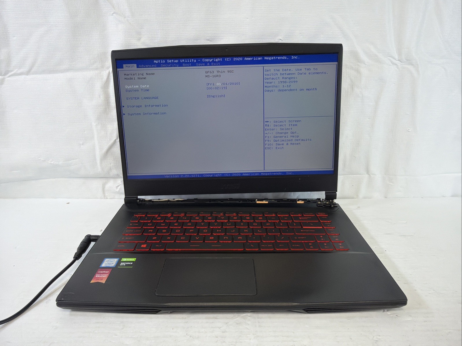 MSI GF63 Thin 9SC 15\ MSI GF63 Thin 9SC 15\