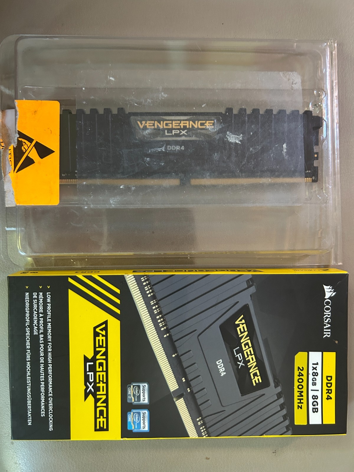 Corsair Vengeance LPX 16GB (2x8GB) DDR4 2400MHz Desktop RAM (1 New Sealed, 1 Use