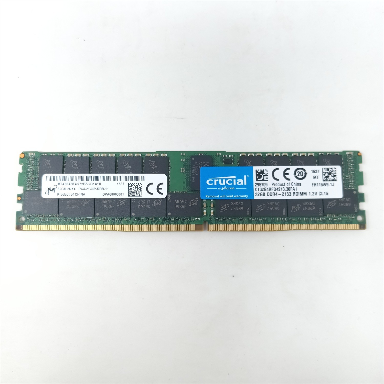 [Lot of 15] 32GB 2Rx4 PC4-2133P-RBB-11 ECC Server RAM MTA36ASF4G72PZ-2G1A1 Micro