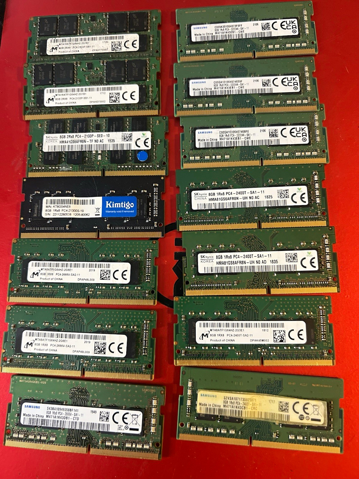 Mixed Brands 14x 8GB DDR4 SO-DIMM PC4-mixed speeds 260-Pin Non-ECC RAM