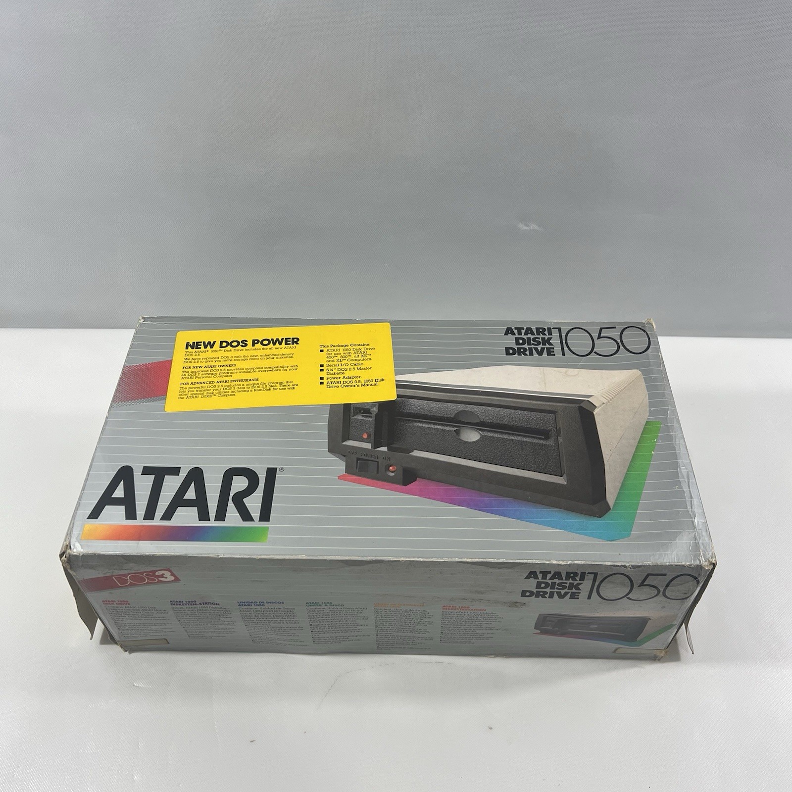 Atari 1050 External Floppy Disk Drive Vintage Computer With Original Box As Is