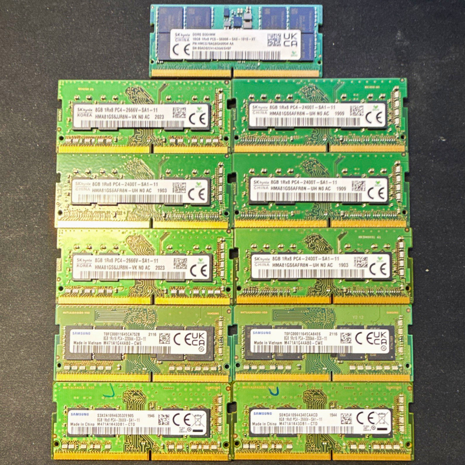 Mixed Brands Ram-  10x 8GB DDR4  and 1x16GB DDR5