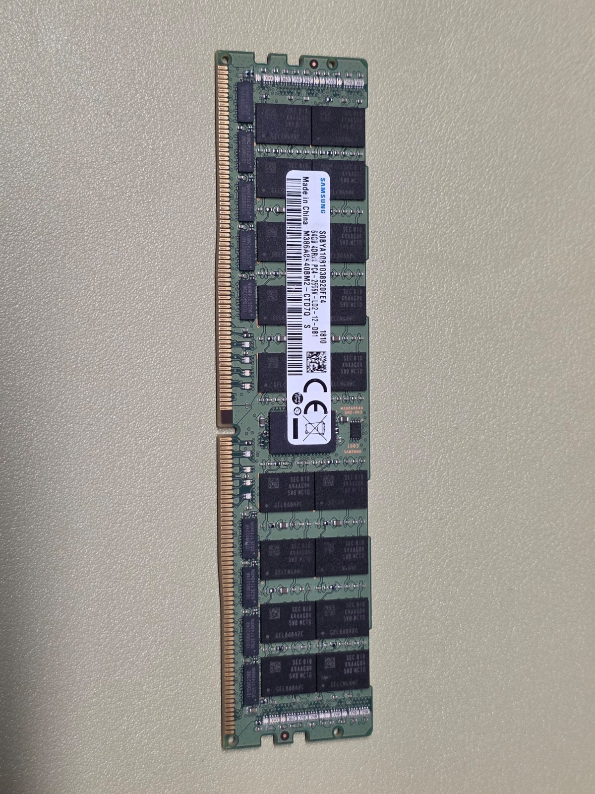 Samsung 64GB DDR4 2666MHz ECC RDIMM M386A8K40BM2-CTD7Q Server Memory - FOR PARTS Samsung 64GB DDR4 2666MHz ECC RDIMM M386A8K40BM2-CTD7Q Server Memory - FOR PARTS