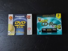Vintage Blank Disc Lot Sealed Maxell Photo CD-R Pro & Panasonic DVD-RAM New NOS picture