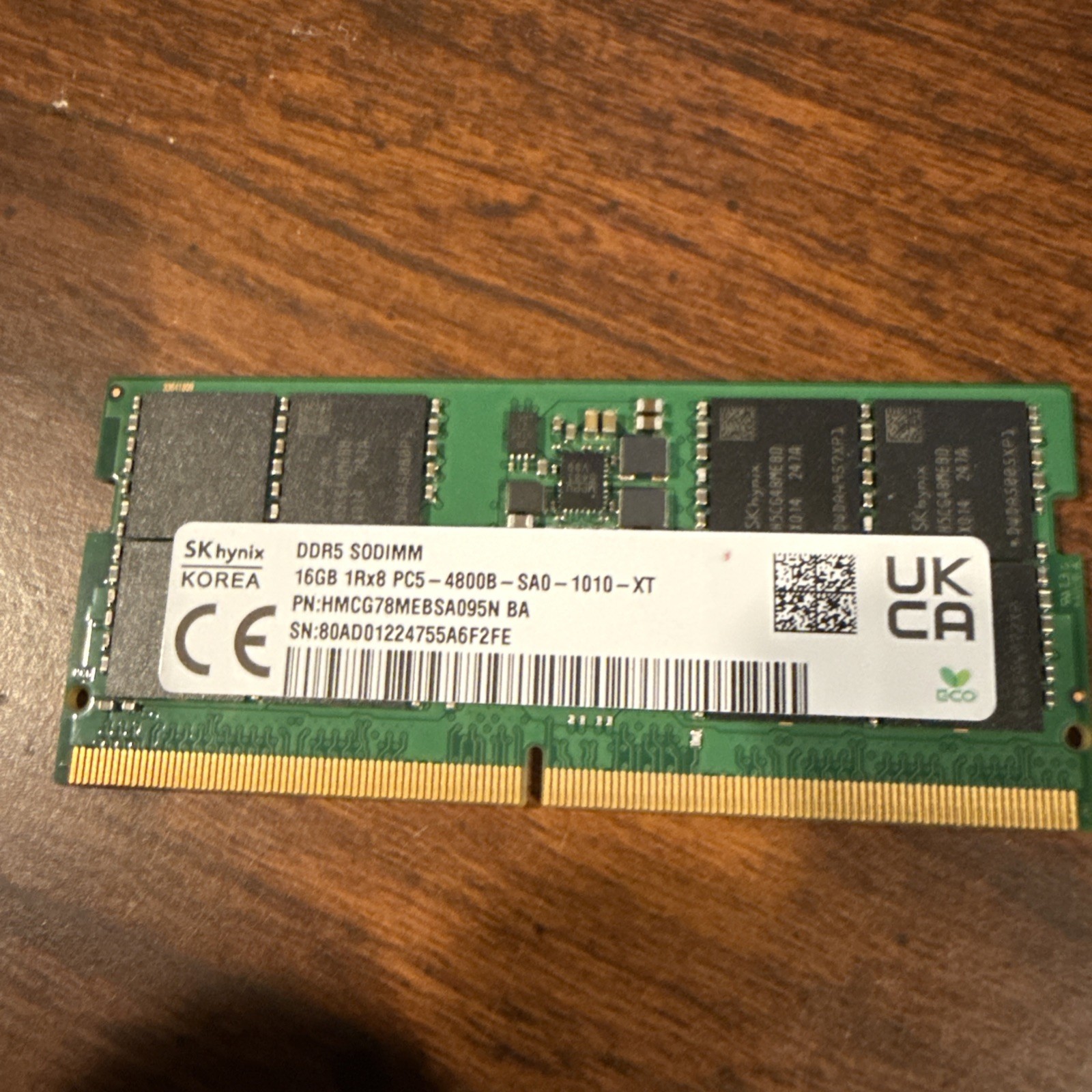 PARTS/repair SK Hynix 16GB 1Rx8 PC5-4800B DDR5 4800MHz SODIMM Laptop Memory PARTS/repair SK Hynix 16GB 1Rx8 PC5-4800B DDR5 4800MHz SODIMM Laptop Memory