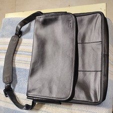 Vintage IBM ThinkPad Soft Leather Laptop Bag Black Briefcase 15” or Smaller picture