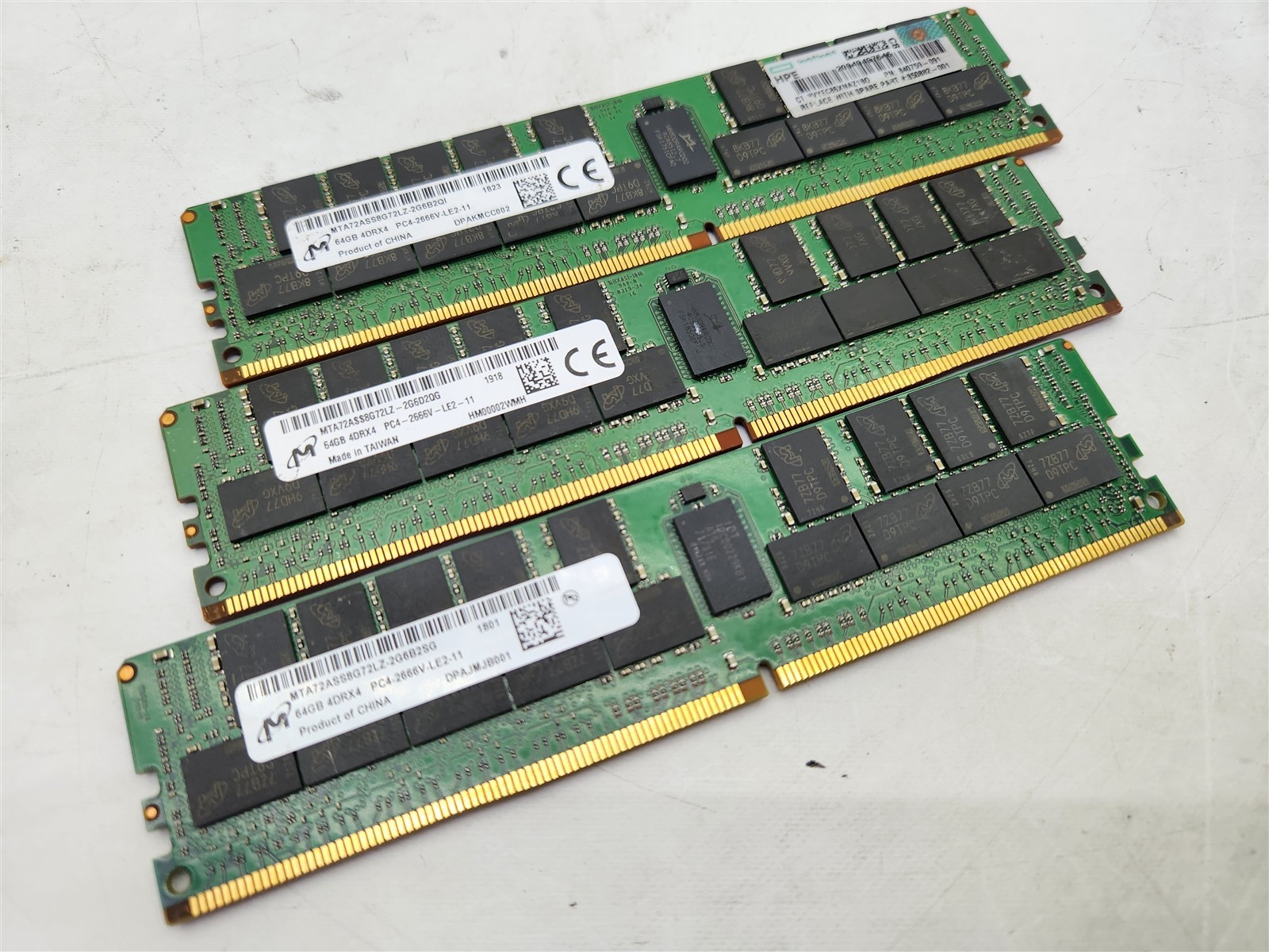 Lot of 3~BAD~NON-WORKING Micron 64GB 4DRx4 PC4-2666V-LE2 Server RAM Memory DDR4
