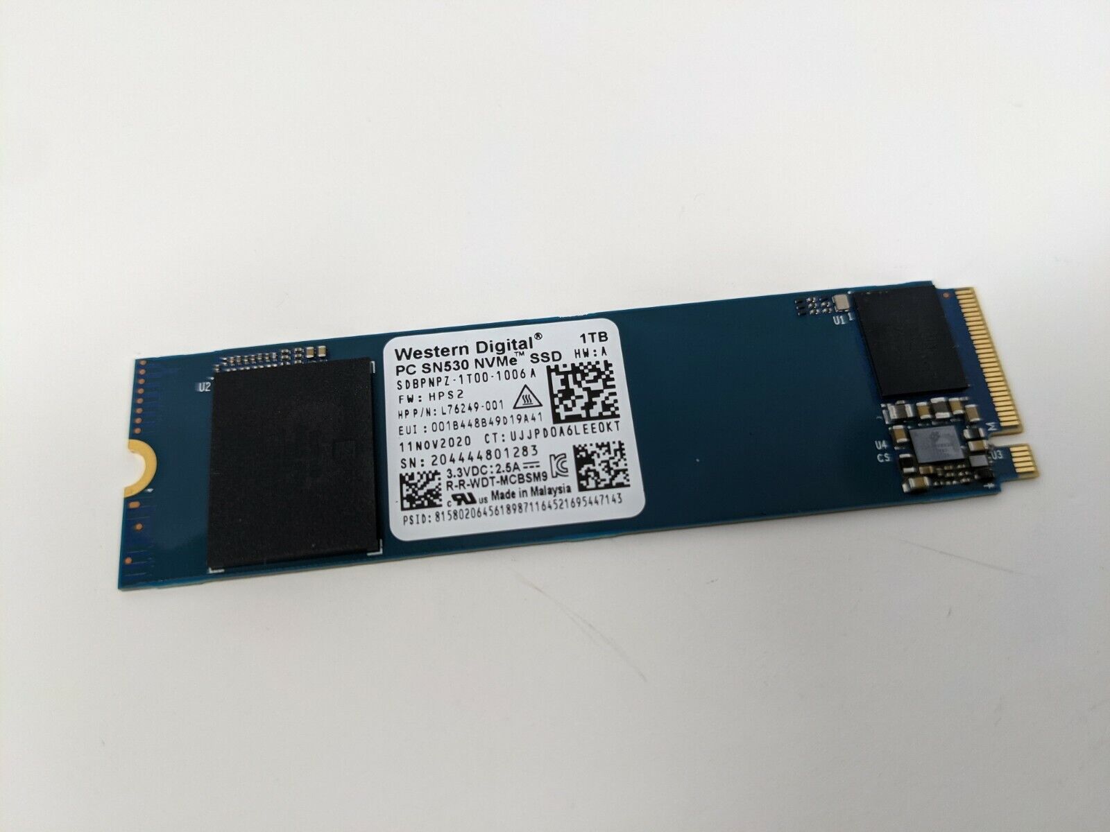 Western Digital Blue SN530 1TB Internal NVME (SDBPNPZ-1T00-100A) SSD