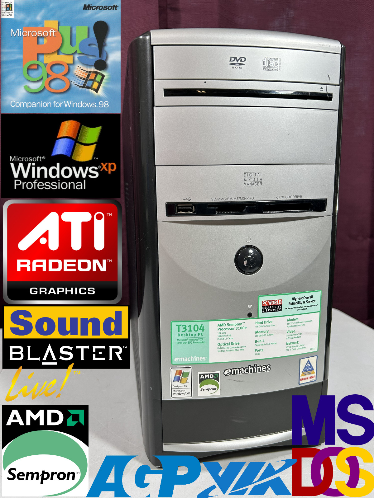 RESTORED DUAL BOOT Windows 98 SE Plus & XP Pro Vintage Retro Classic Gaming PC RESTORED DUAL BOOT Windows 98 SE Plus & XP Pro Vintage Retro Classic Gaming PC