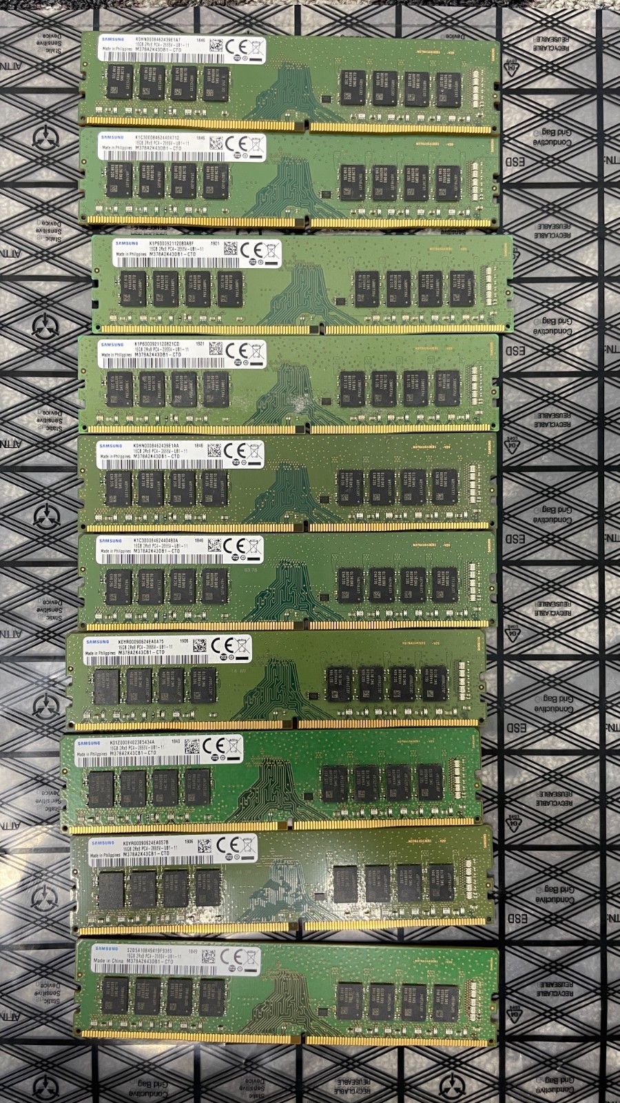 *Lot of 10* Samsung 16GB DDR4 2666MHz PC4-21300 2Rx8 Desktop RAM