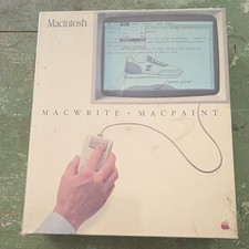 Apple Vintage Macintosh MacWrite & MacPaint Boxed Software. UNTESTED. sealed picture