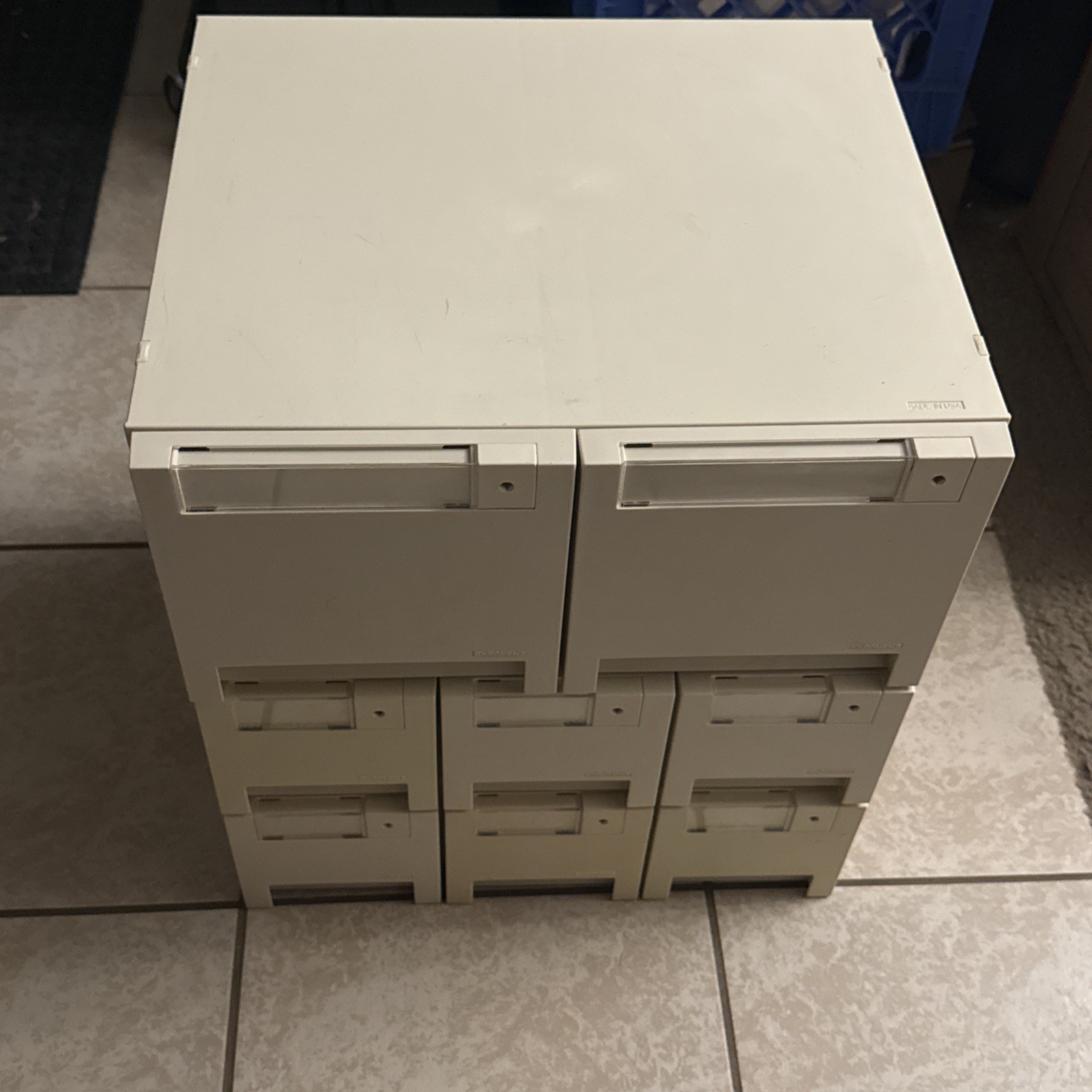 Vintage Exponent 11 Drawer Modular Media Storage Cabinet 3.5 5.25 Floppy PC Disk Vintage Exponent 11 Drawer Modular Media Storage Cabinet 3.5 5.25 Floppy PC Disk