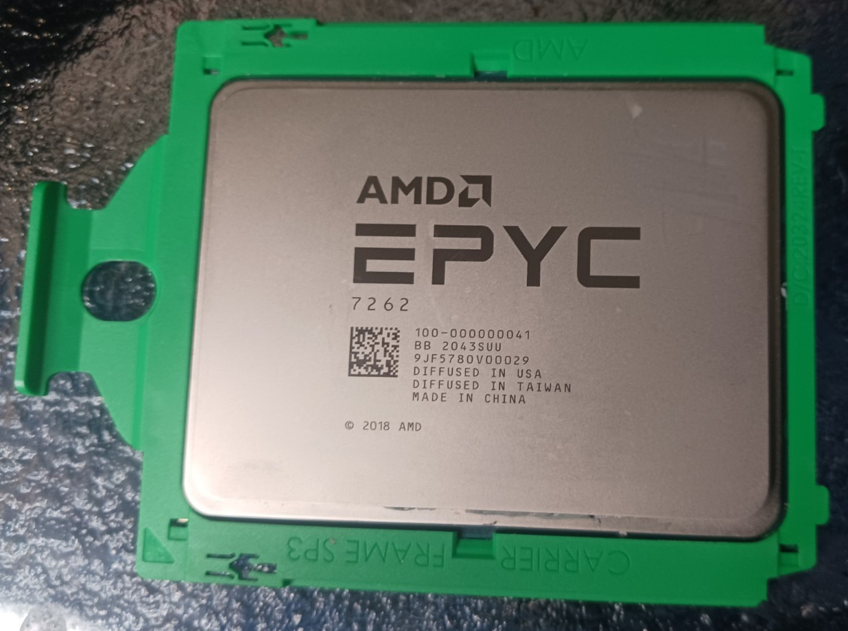 AMD EPYC 7262 3.2GHz 8-Core 16-Thread 100-000000041 Rome SP3 Server Processor AMD EPYC 7262 3.2GHz 8-Core 16-Thread 100-000000041 Rome SP3 Server Processor