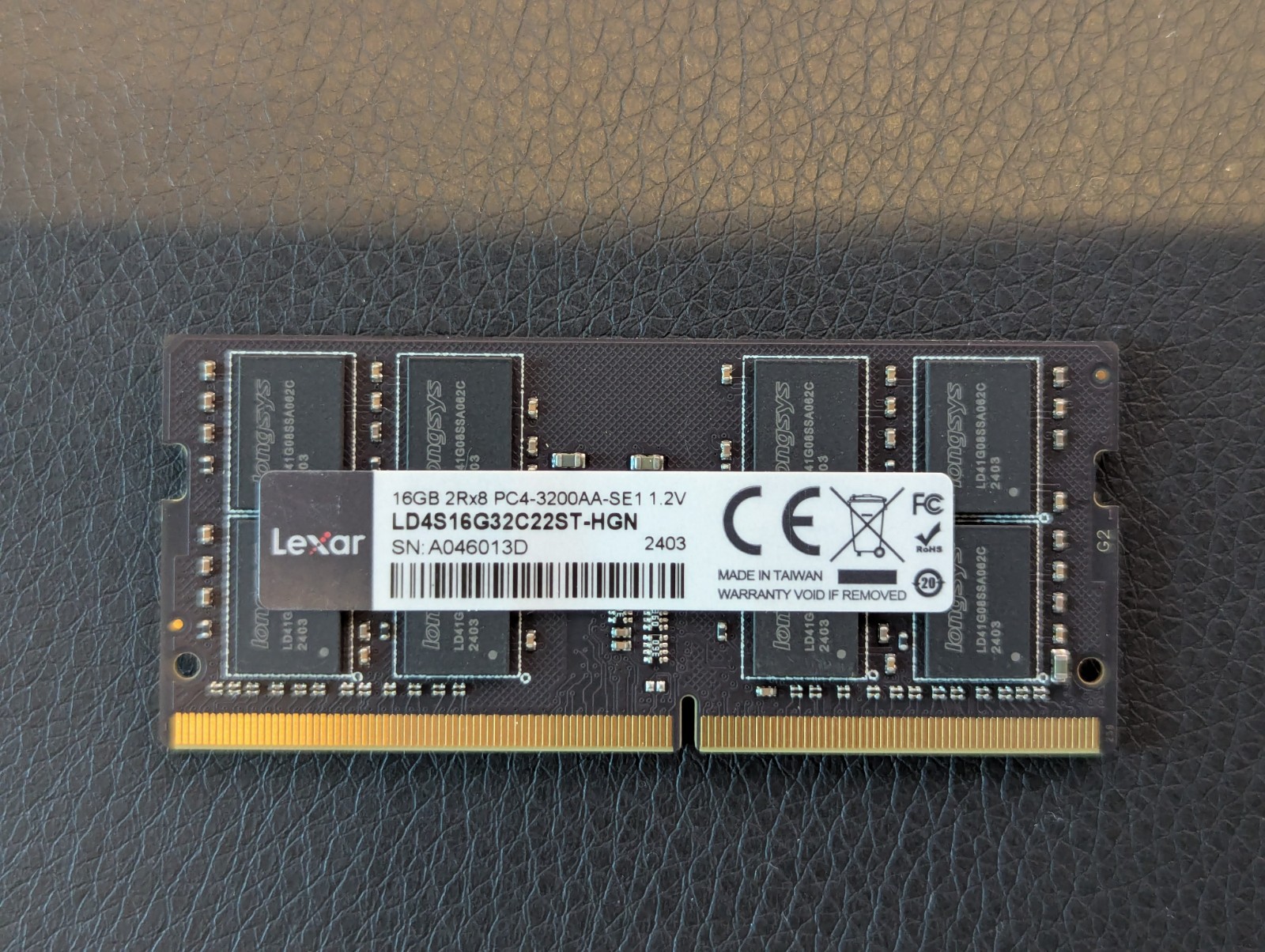 Lexar 16GB PC4-3200 Laptop RAM - LD4S16G32C22ST-HGN