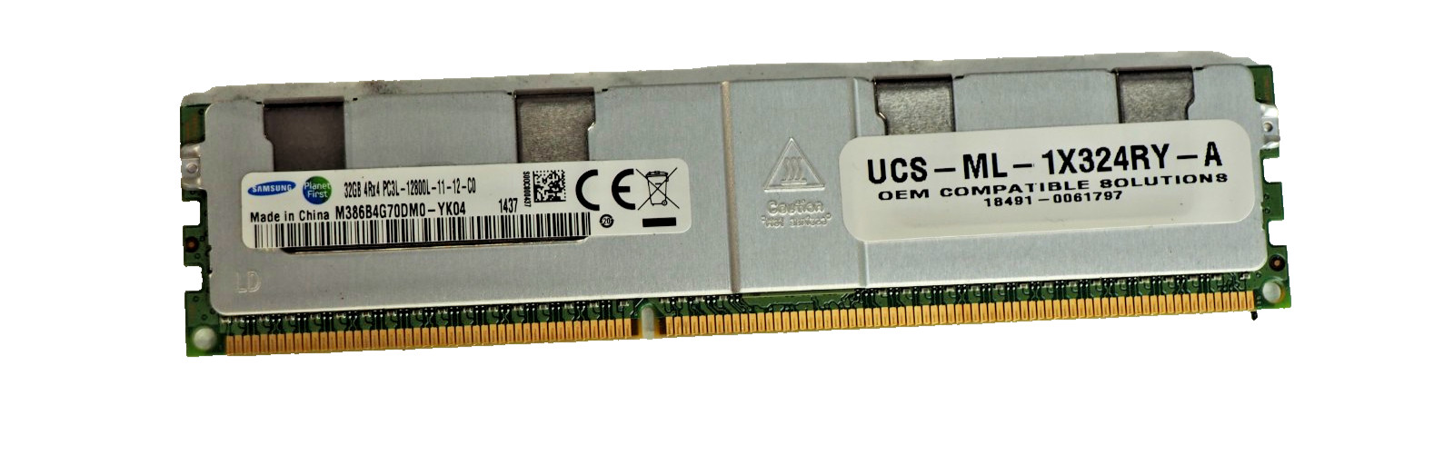 SAMSUNG 32GB 4Rx4 PC3L-12800L M386B4G70DMO ECC REG Server Memory RAM